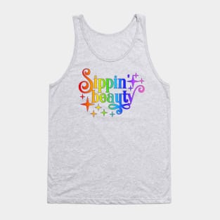 Sippin' Beauty - Rainbow Art - Wine Lovers Tank Top